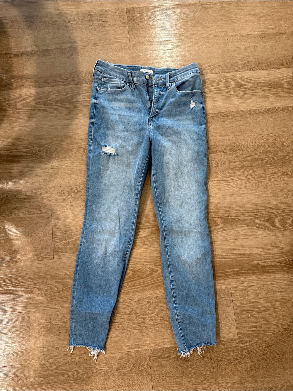 Good American Light Blue Distressed Skinny Jeans